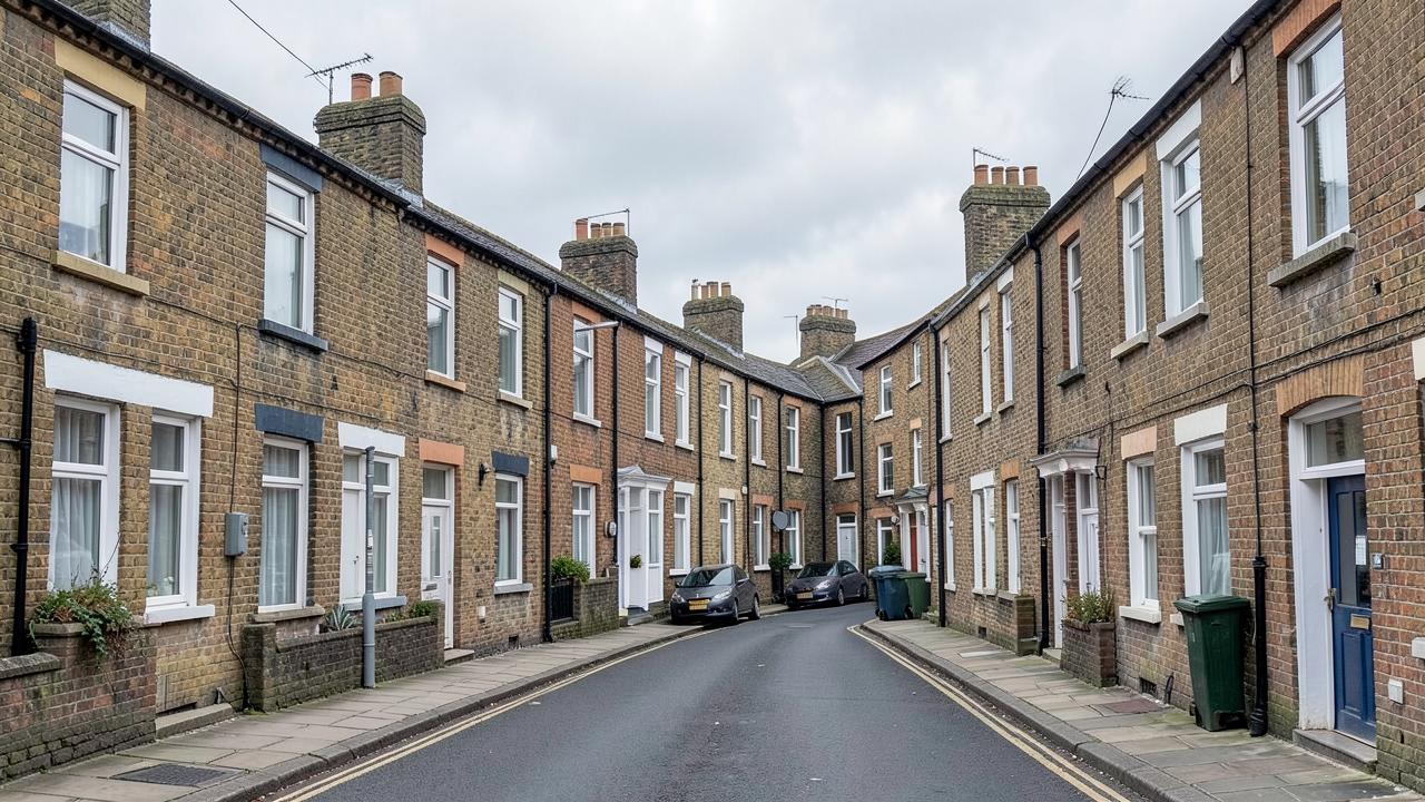An ordinary British terraced street
